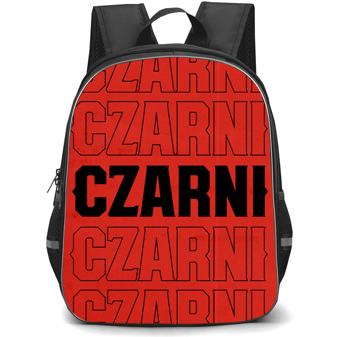 Czarni Slupsk Backpack School Bag StudentPack - Czarni Slupsk Word Art Logo On Red Background