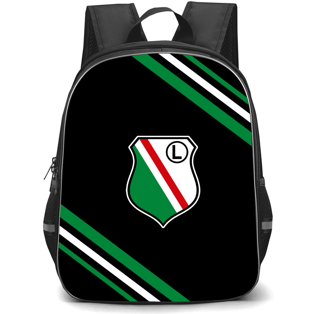 Legia Warszawa Backpack School Bag StudentPack - Large Logo With Stripe