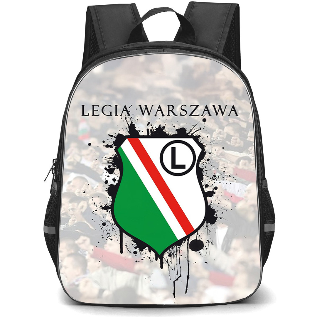 Legia Warszawa Backpack School Bag StudentPack - Legia Warszawa Logo On Blur Background