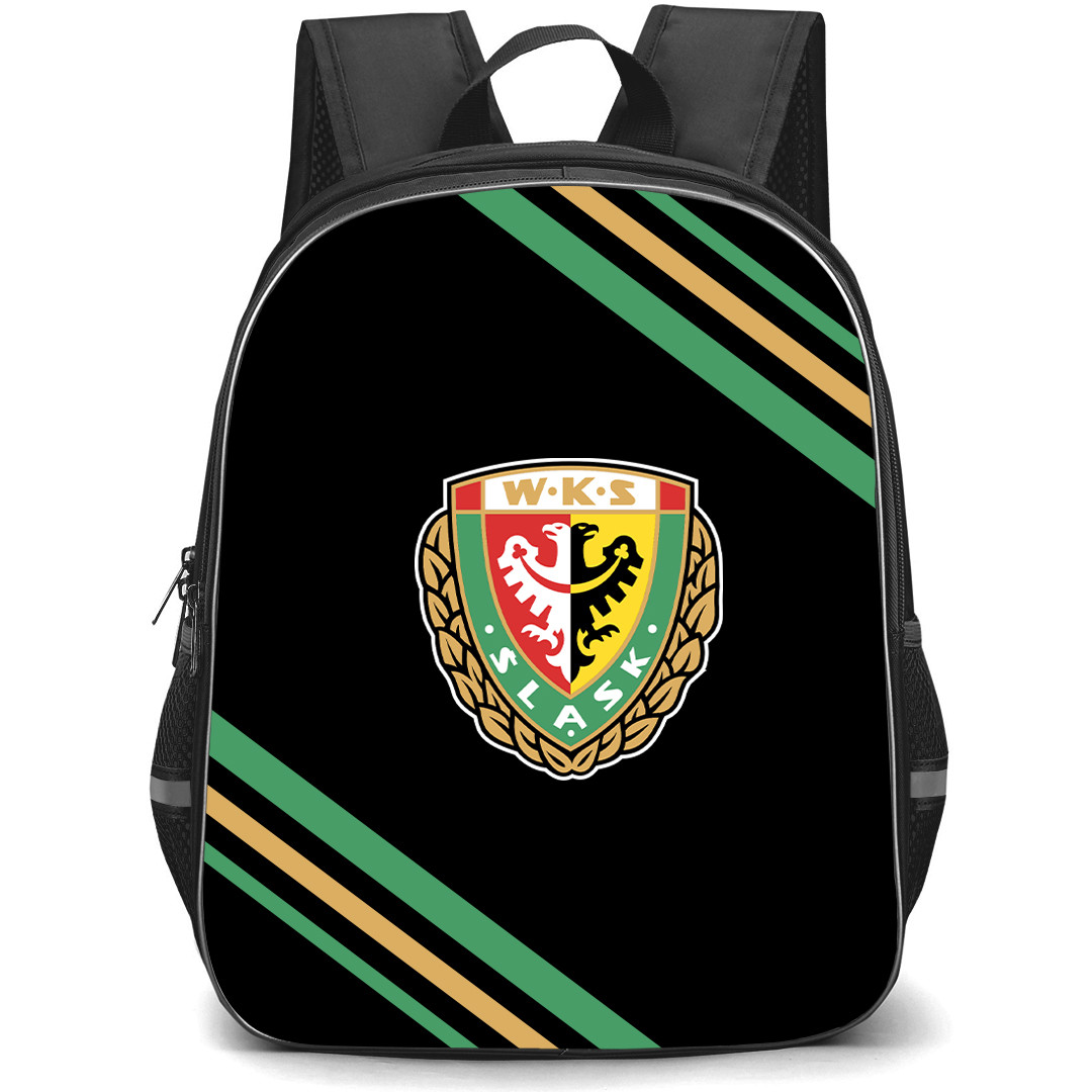 Slask Wroclaw Backpack School Bag StudentPack - Large Logo With Stripe