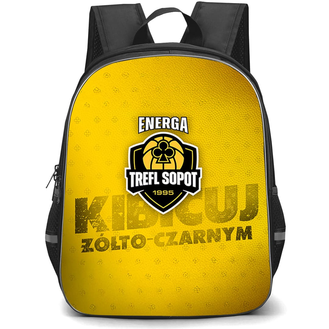 Trefl Sopot Backpack School Bag StudentPack - Trefl Sopot Logo On Yellow Abstract Background