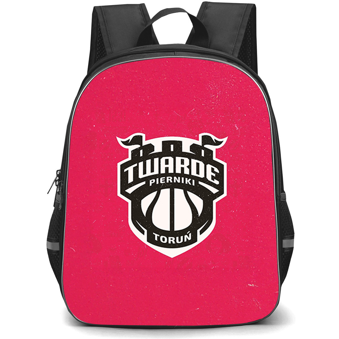Twarde Pierniki Torun Backpack School Bag StudentPack - Twarde Pierniki Torun Logo On Pink Background