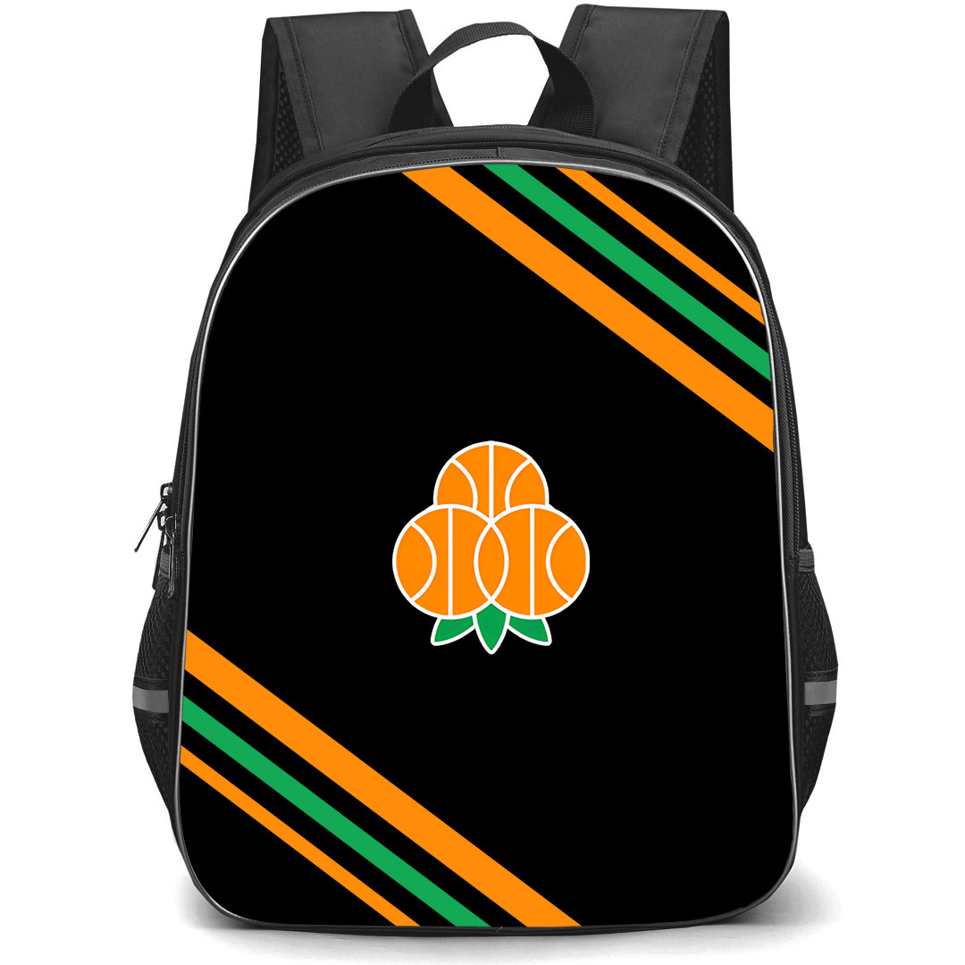 UMEA BSKT Backpack School Bag StudentPack - UMEA BSKT Large Logo With Stripe