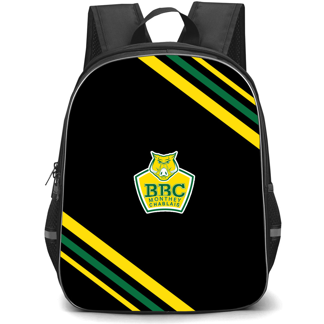 BBC Monthey-Chablais Backpack School Bag StudentPack - BBC Monthey-Chablais Large Logo With Stripe