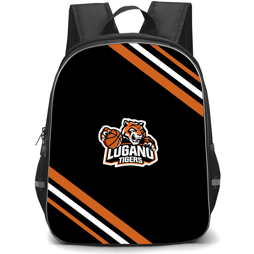 Lugano Tigers Backpack School Bag StudentPack - Lugano Tigers Large Logo With Stripe