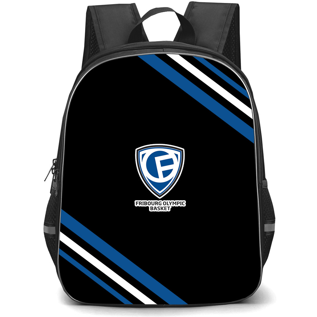 Fribourg Olympic Basket Backpack School Bag StudentPack - Fribourg Olympic Basket Large Logo With Stripe