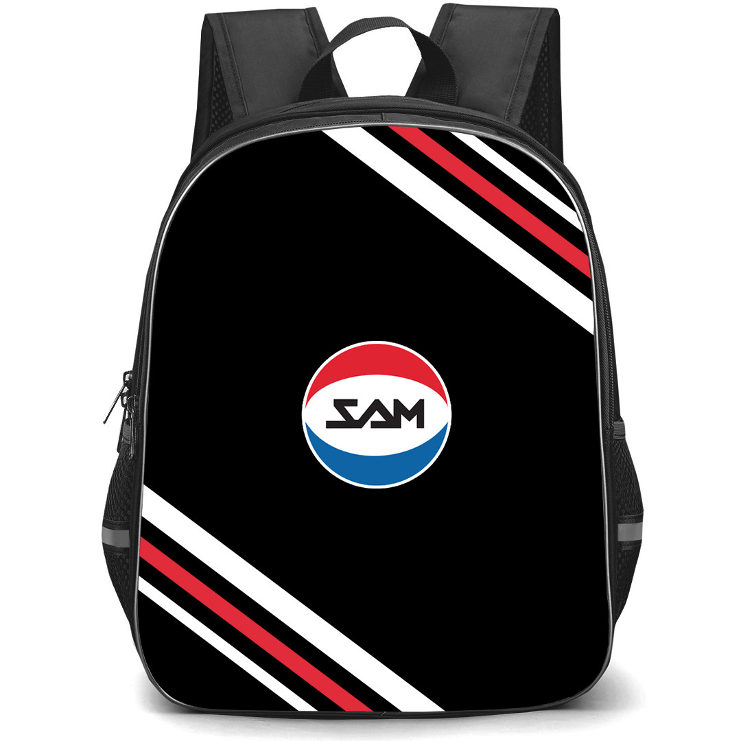 SAM Basket Massagno Backpack School Bag StudentPack - SAM Basket Massagno Large Logo With Stripe