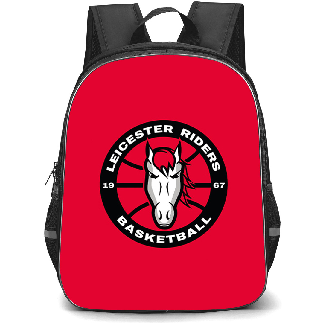 Leicester Riders Backpack School Bag StudentPack - Leicester Riders Logo On Red Background