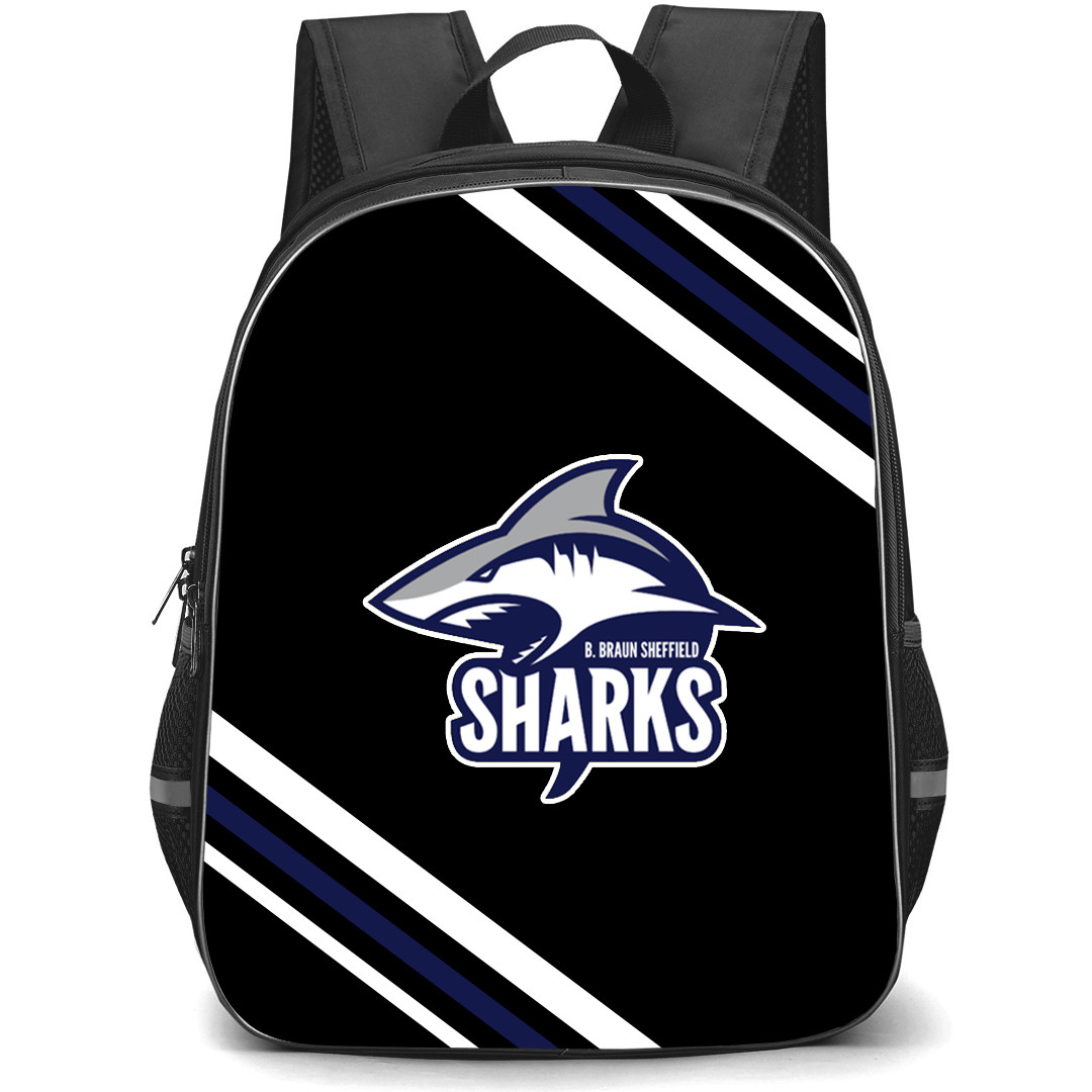Sheffield Sharks Backpack School Bag StudentPack - Large Logo With Stripe