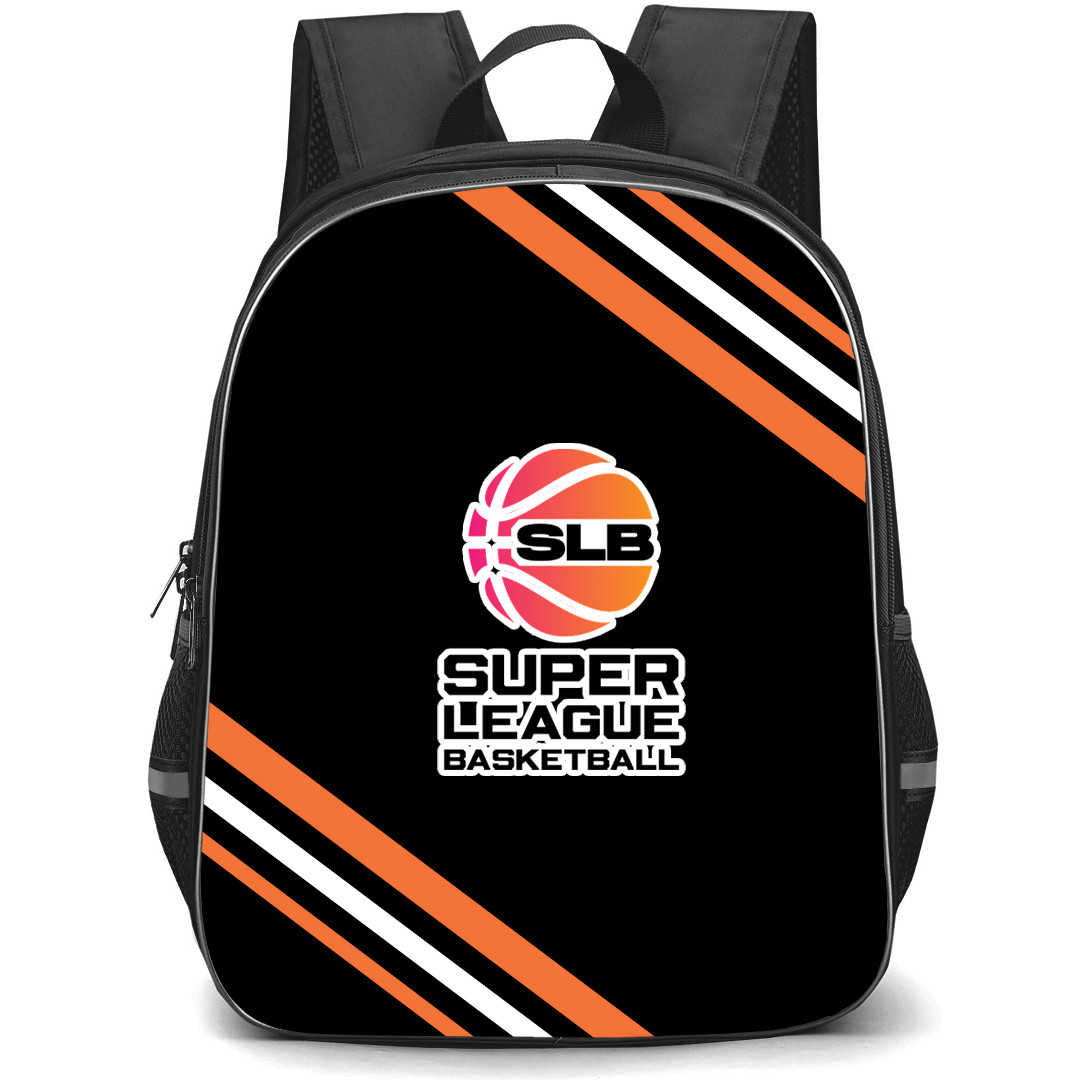 Super League Basketball Backpack School Bag StudentPack - Large Logo With Stripe