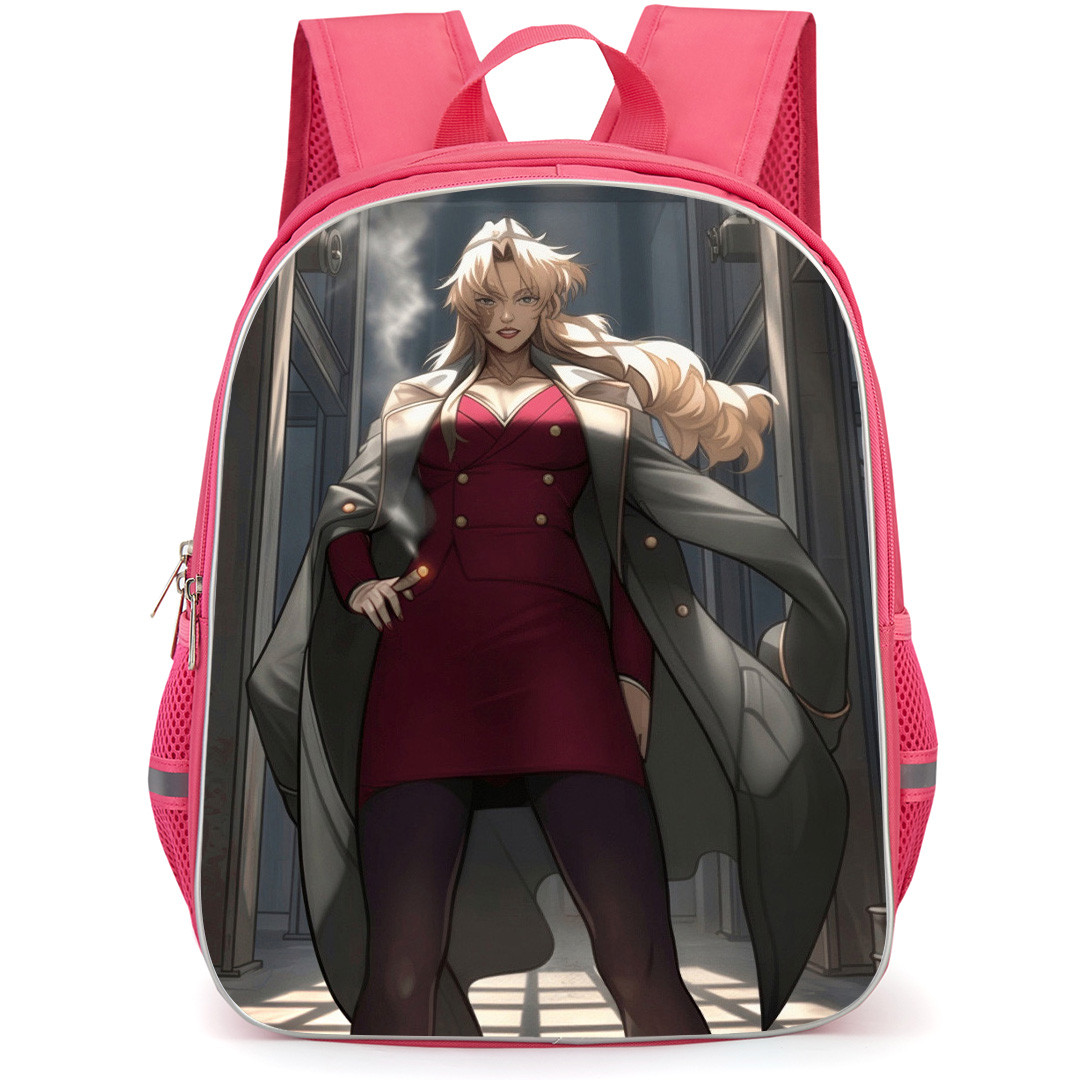 Black Lagoon Balalaika Backpack School Bag StudentPack - Balalaika Wear Long Trench Coat Artwork