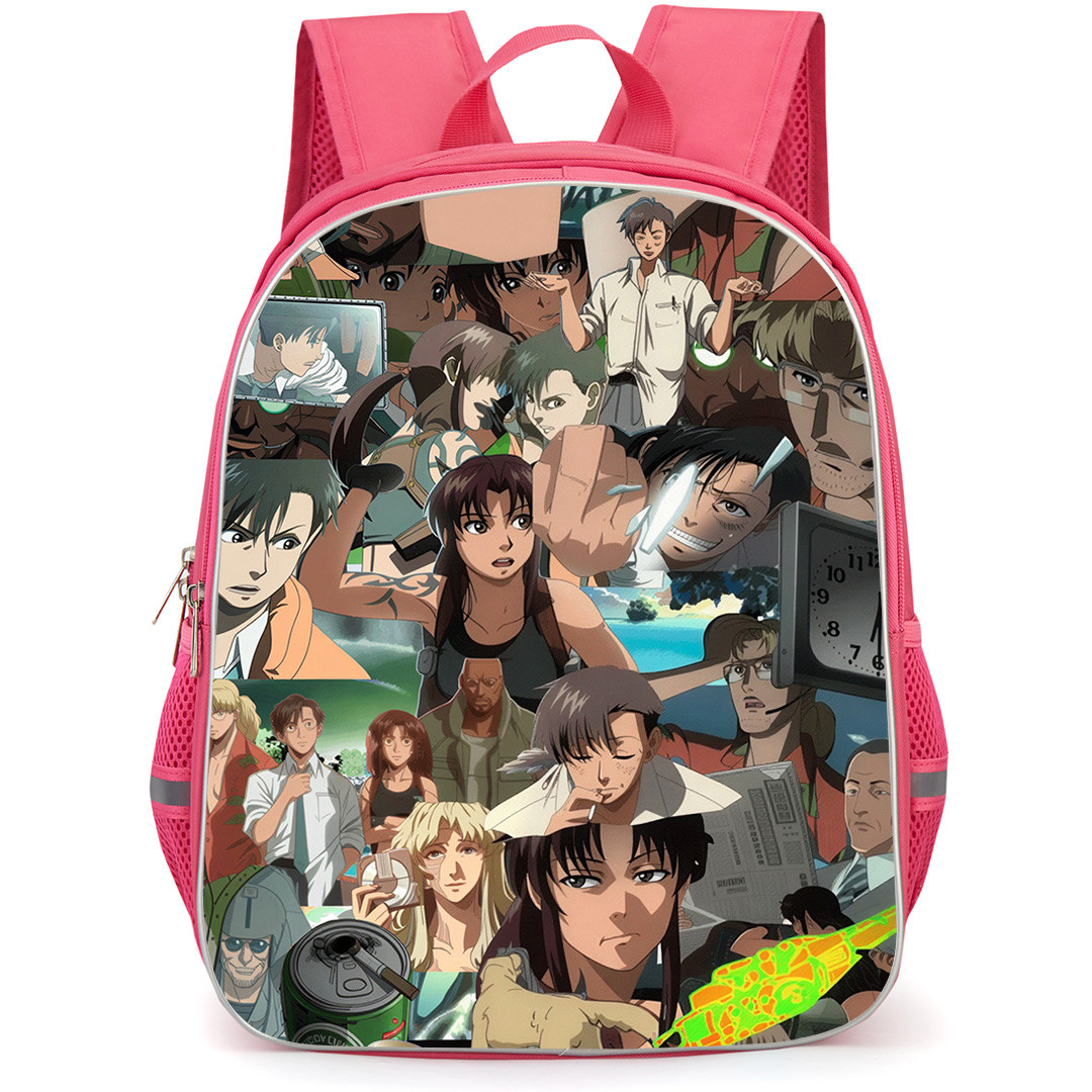 Black Lagoon Backpack School Bag StudentPack - Black Lagoon Combat Characters Collage