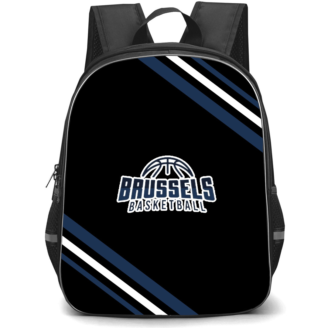 Brussels Basketball Backpack School Bag StudentPack - Large Logo With Stripe