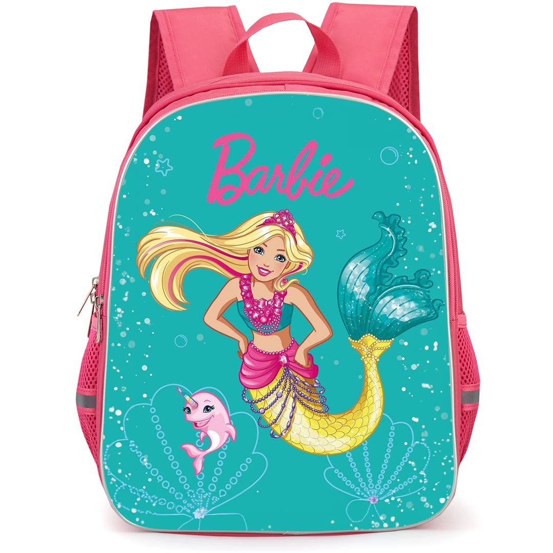 Barbie Backpack StudentPack - Mermaid Barbie Yellow Tail Cartoon Art