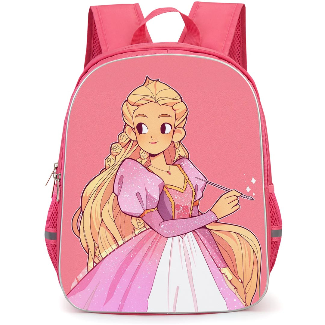Barbie Rapunzel Backpack StudentPack - Barbie Rapunzel With Magic Wand Cartoon Art