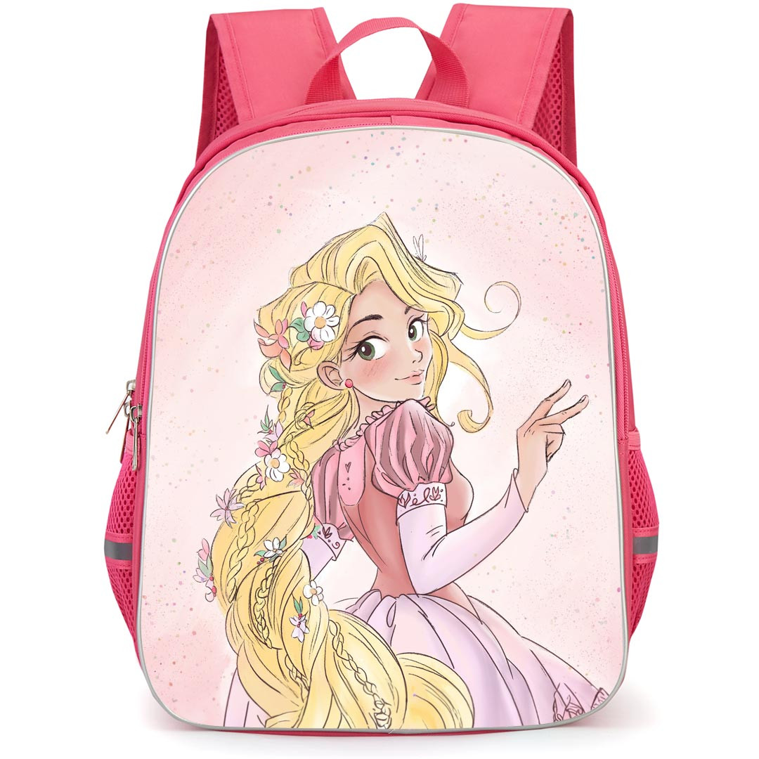 Barbie Rapunzel Backpack StudentPack - Barbie Rapunzel Peace Sign Anime Art