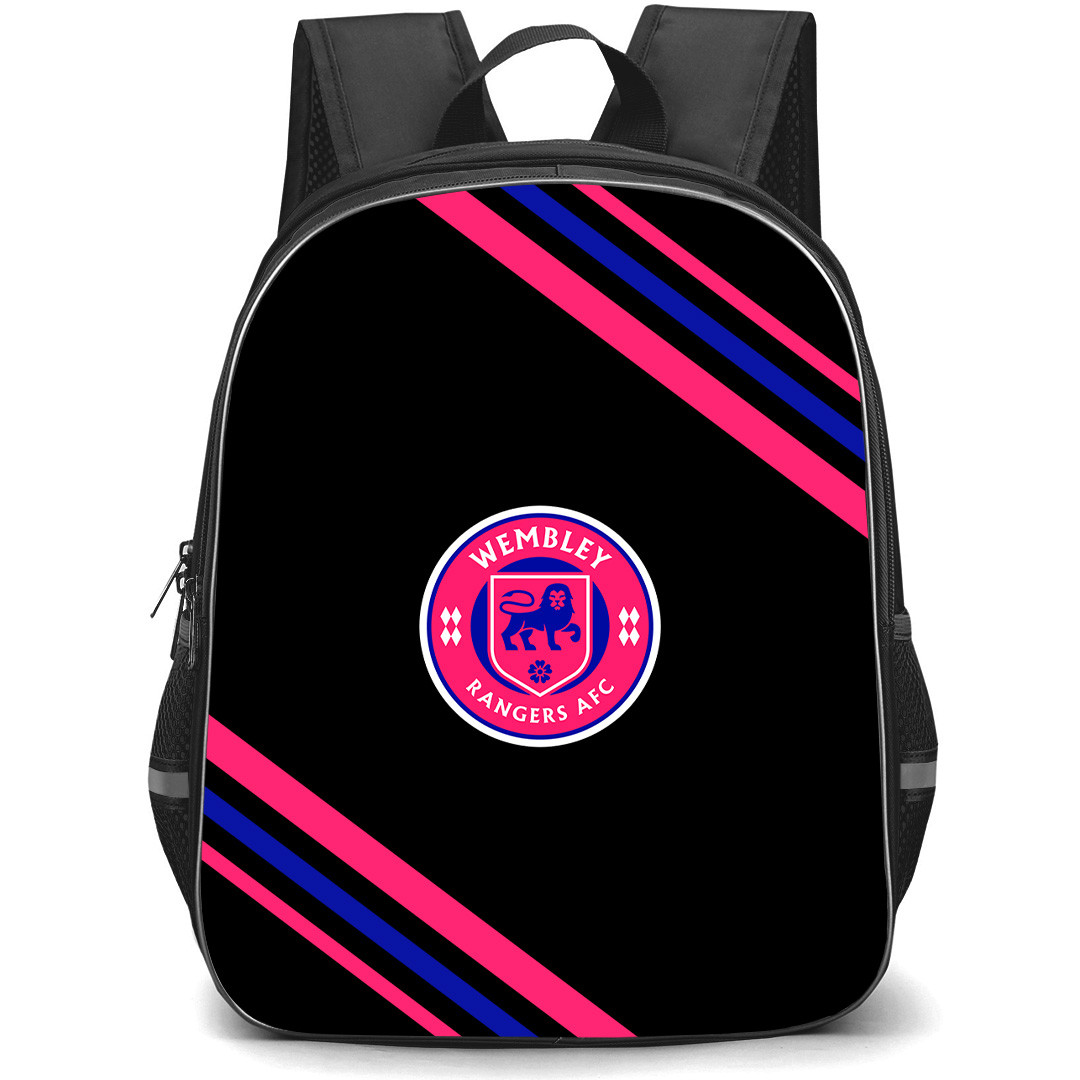 Wembly Rangers FC Backpack School Bag StudentPack - Wembly Rangers FC Large Logo With Stripe