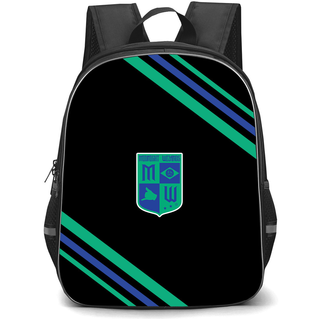 Midnight Wizards Backpack School Bag StudentPack - Midnight Wizards Large Logo With Stripe