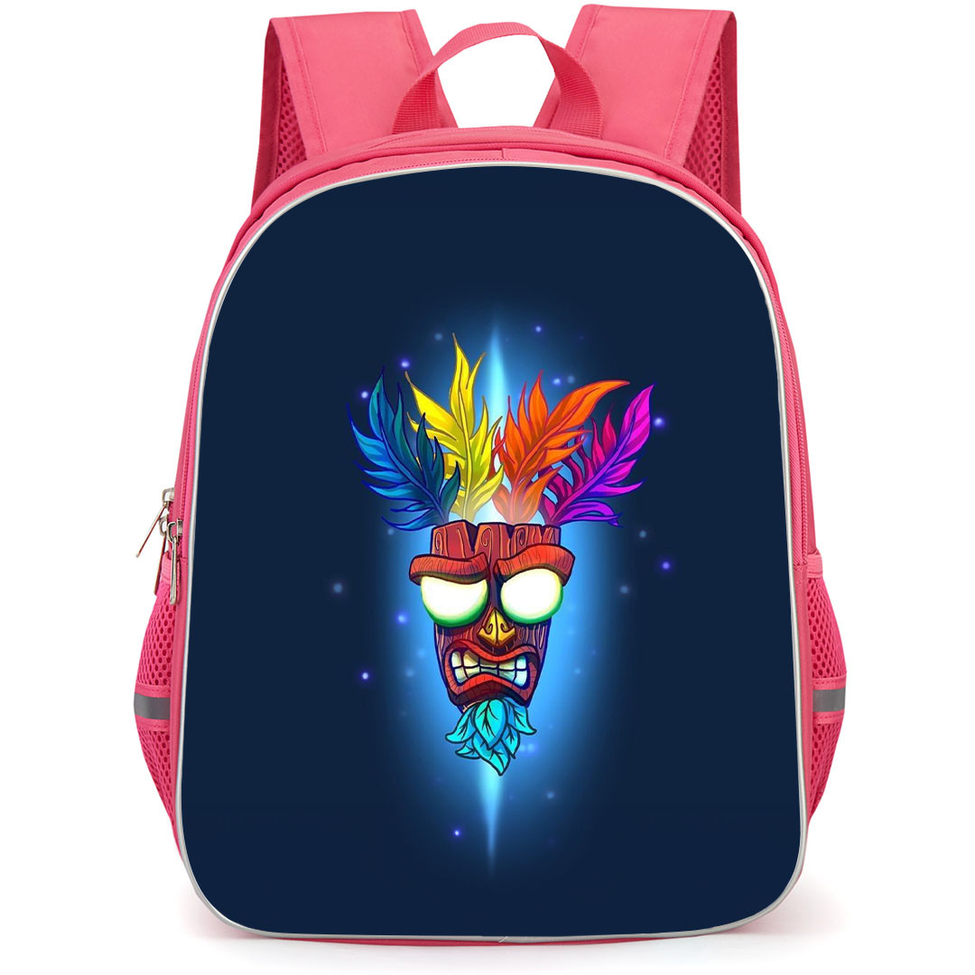 Crash Aku Aku Bandicoot School Backpack StudentPack - Aku Aku Smirk Cartoon Art