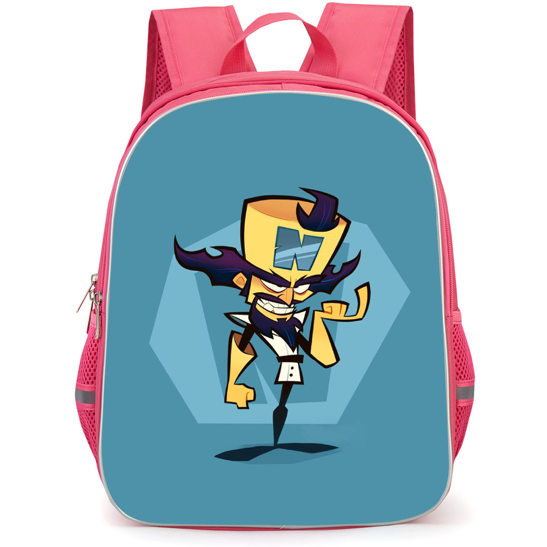 Crash Bandicoot Neo School Backpack StudentPack - Neo Evil Smiling Cartoon Art
