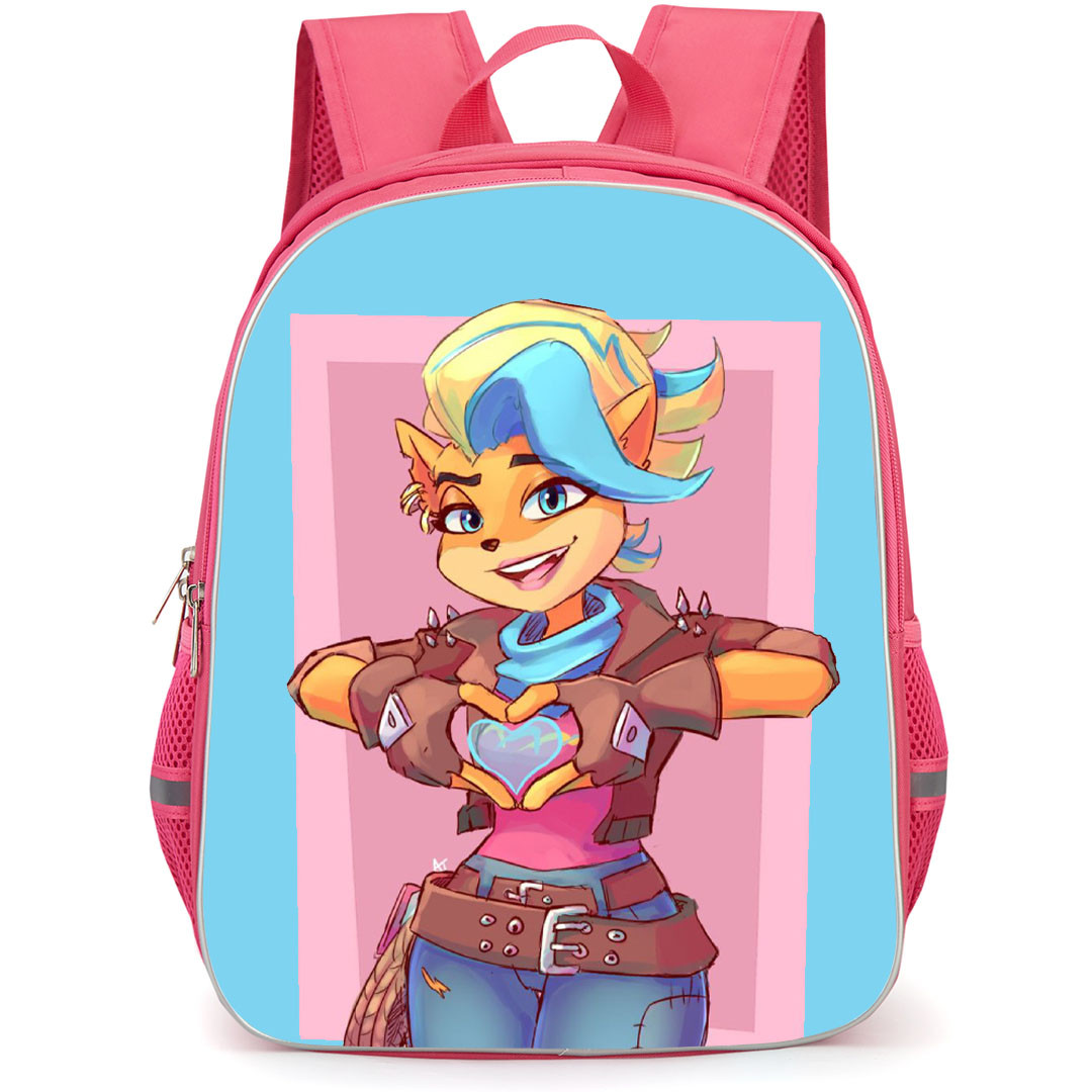 Crash Bandicoot Tawna School Backpack StudentPack - Tawna Heart Portrait Cartoon Art