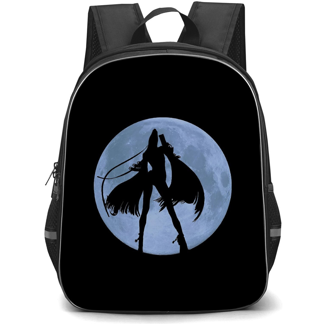 Bayonetta Backpack StudentPack - Bayonetta Silhouette On Moon Background