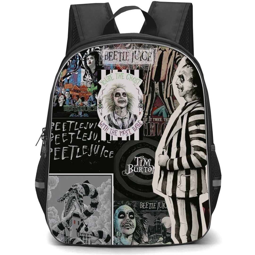 Beetlejuice Backpack StudentPack - Beetlejuice Cartoon Art Collage