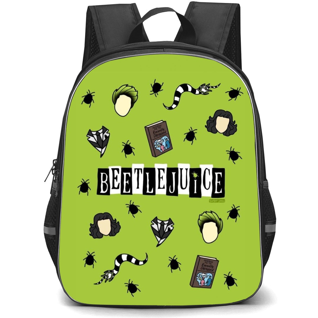 Beetlejuice Backpack StudentPack - Beetlejuice Characters Avatar On Green Background