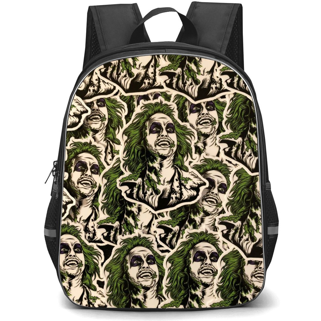 Beetlejuice Backpack StudentPack - Beetlejuice Portrait Pattern Art Sticker