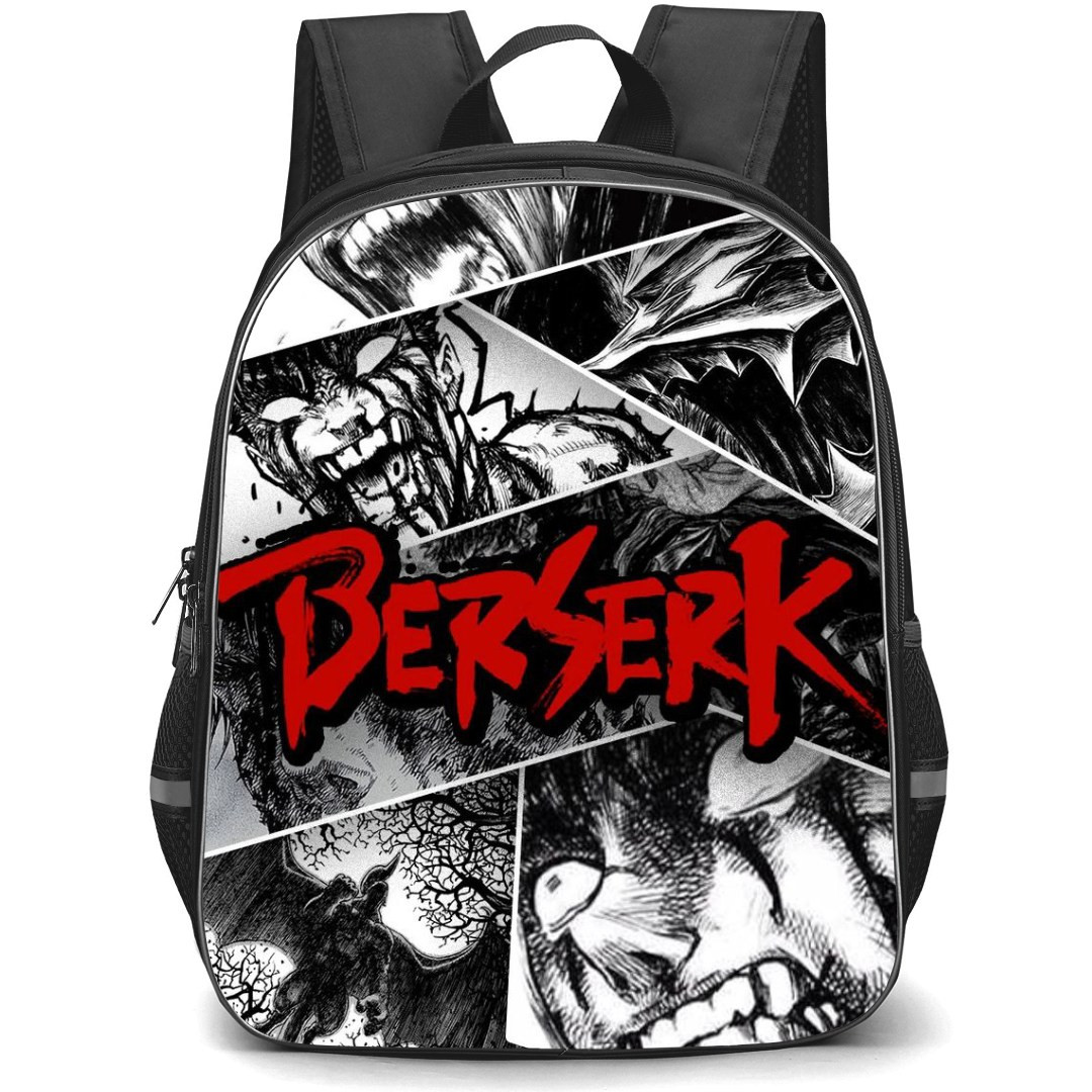 Berserk Guts Backpack StudentPack - Berserk Guts Comic Art Grayscale Poster