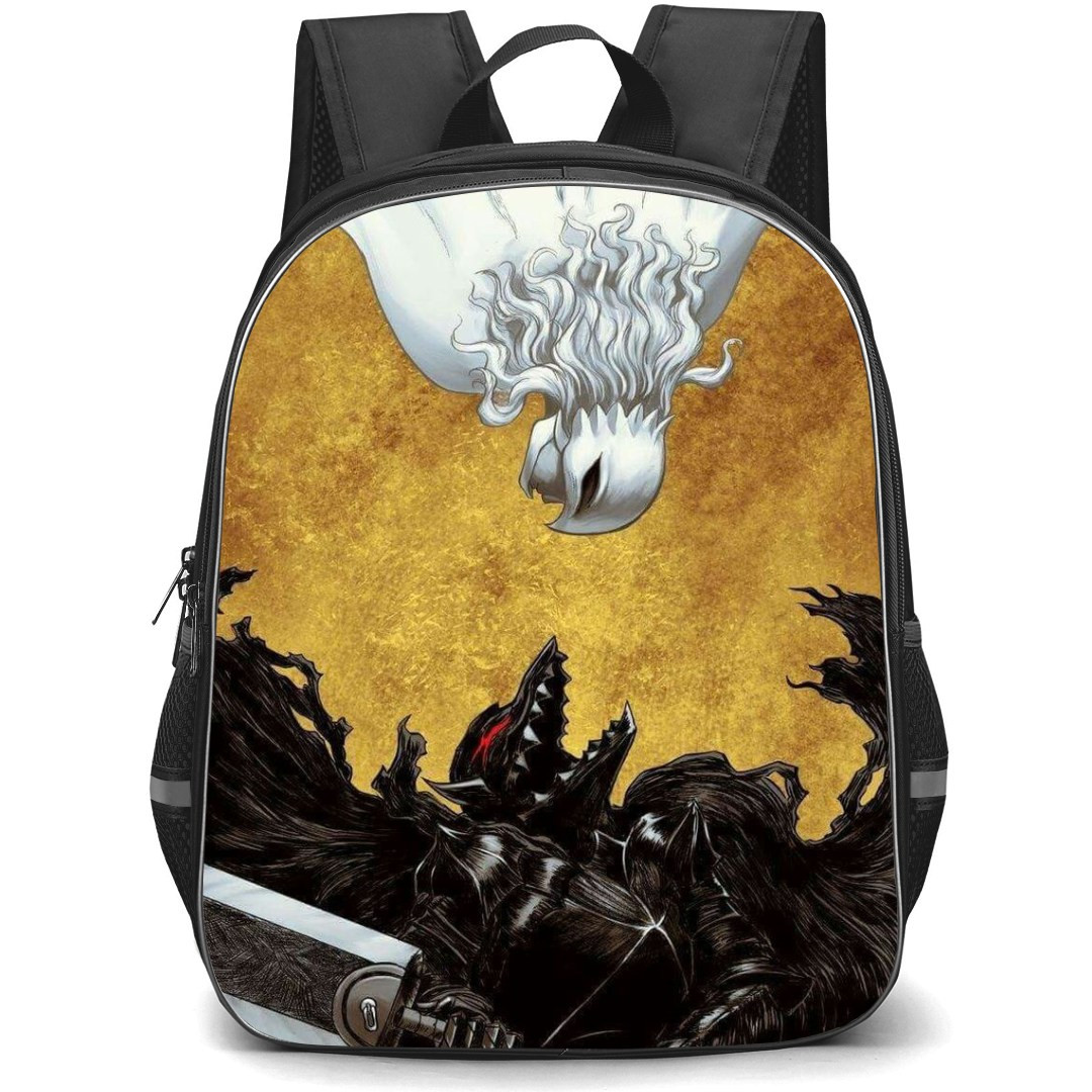 Berserk Backpack StudentPack - Berserk Guts And Griffith Black Dog, White Hawk Artwork