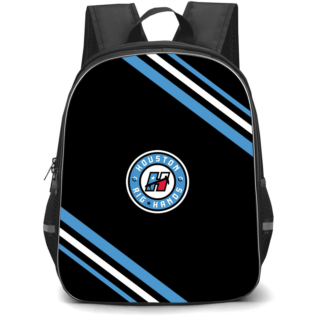Houston Rig Hands Backpack School Bag StudentPack - Houston Rig Hands Large Logo With Stripe