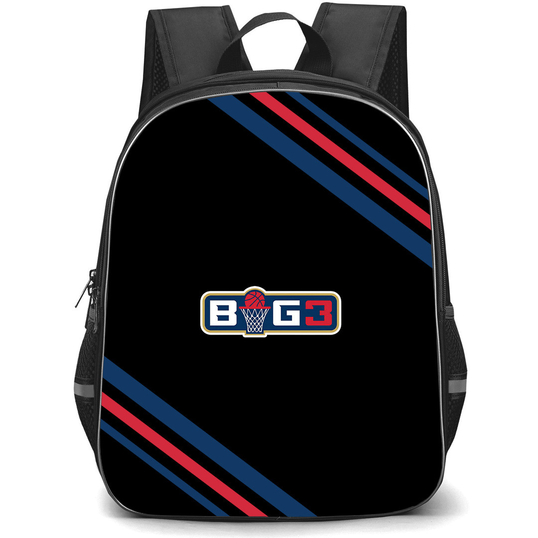 BIG3 Logo Backpack School Bag StudentPack - BIG3 Large Logo With Stripe