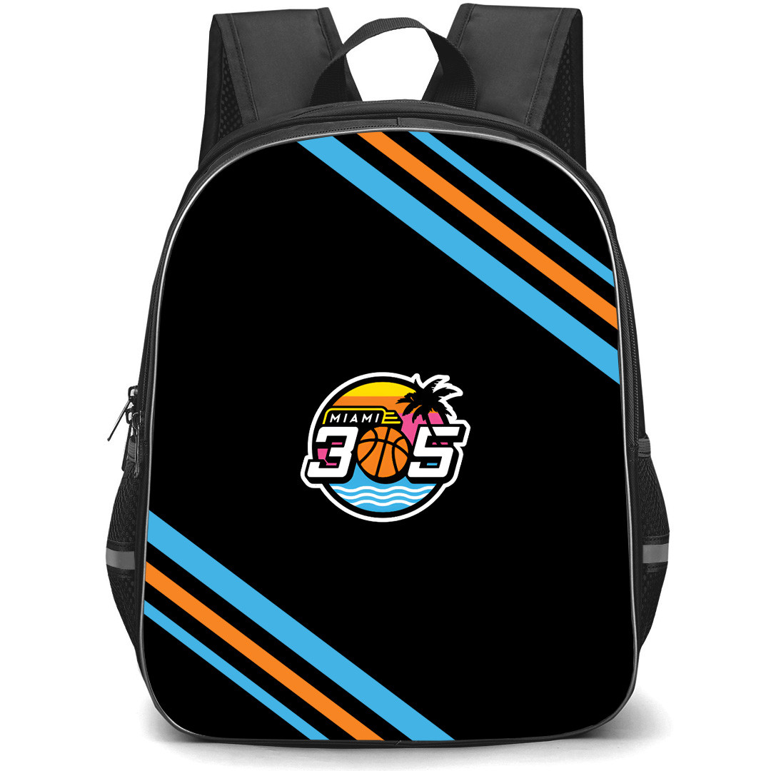 Miami 305 Backpack School Bag StudentPack - Miami 305 Large Logo With Stripe
