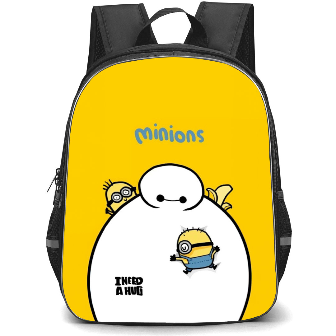 Big Hero 6 Baymax School Backpack StudentPack - Baymax Minions Need Hug