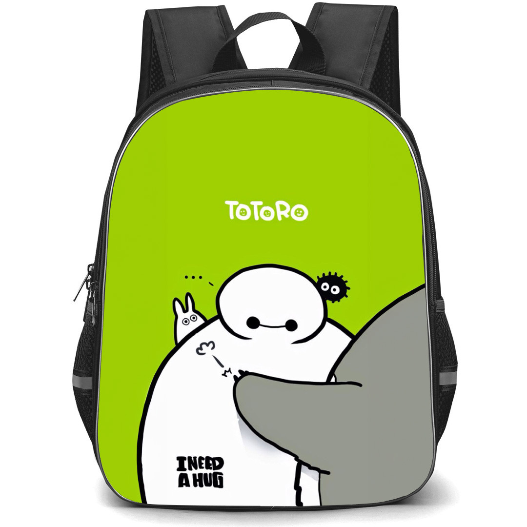 Big Hero 6 Baymax School Backpack StudentPack - Baymax And Totoro Need Hug