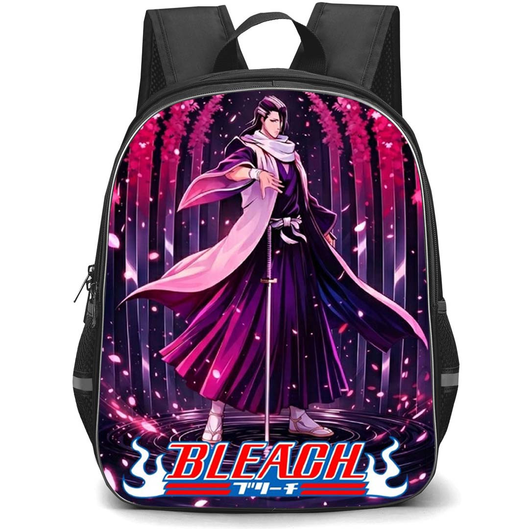 Bleach Byakuya Kuchiki Backpack School Bag StudentPack - Byakuya Kuchiki Cherry Blossom Elegance Poster