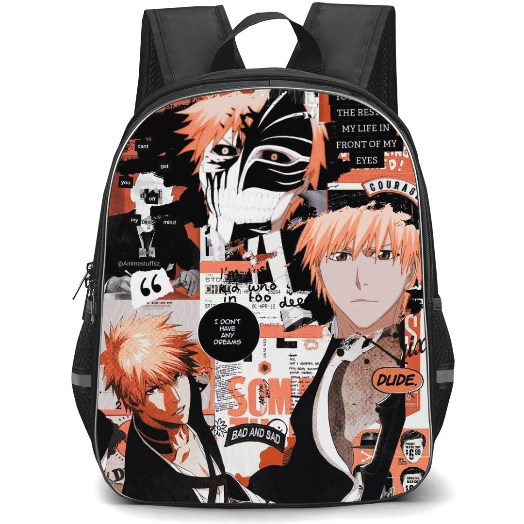 Bleach Ichigo Kurosaki Backpack StudentPack - Ichigo Kurosaki Collage