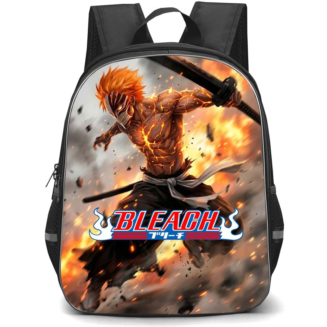 Bleach Ichigo Kurosaki Backpack School Bag StudentPack - Ichigo Kurosaki Hollow Berserk Fire Battle