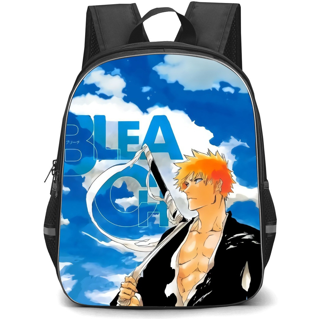 Bleach Ichigo Kurosaki Backpack StudentPack - Ichigo Kurosaki Portrait Comic Art On Sky Background