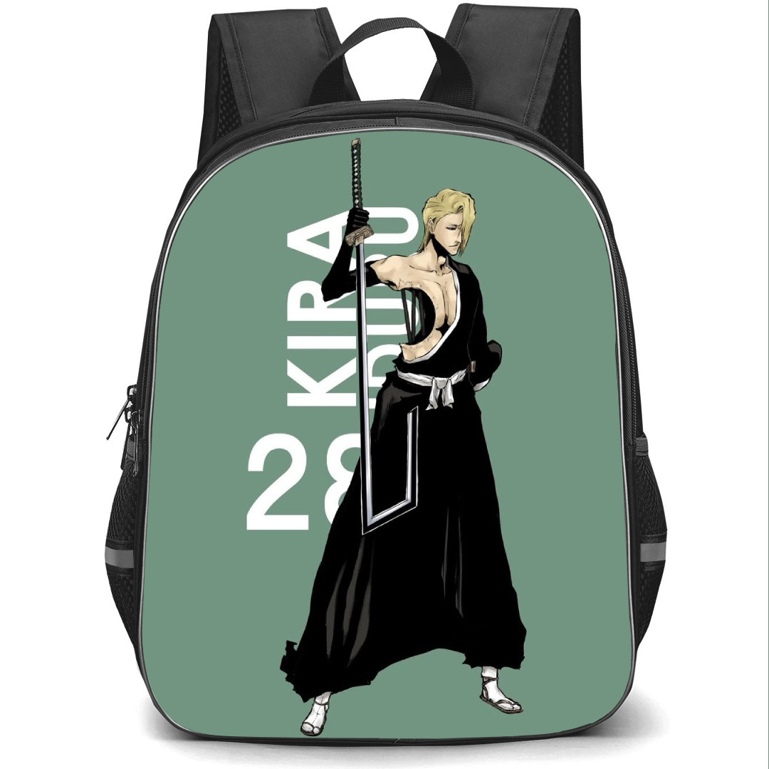 Bleach Izuru Kira Backpack StudentPack - Izuru Kira Manga Comic Art On Green Background
