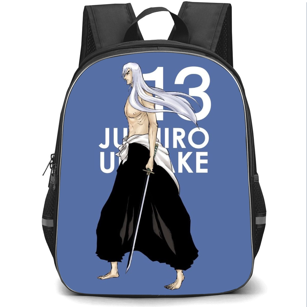 Bleach Jushiro Ukitake Backpack StudentPack - Jushiro Ukitake Attack Mode Comic Art On Blue Background