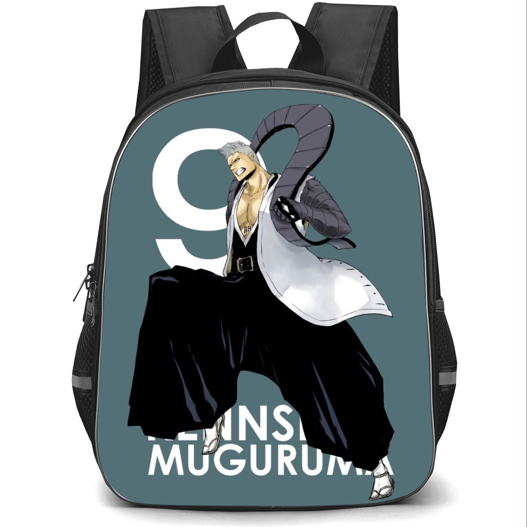 Bleach Kensei Muguruma Backpack StudentPack - Kensei Muguruma Manga Comic Art On Grey Background