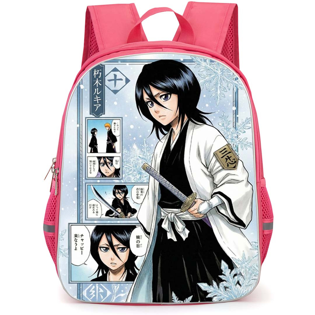 Bleach Rukia Kuchiki Backpack School Bag StudentPack - Rukia Kuchiki Snowflake Manga Poster