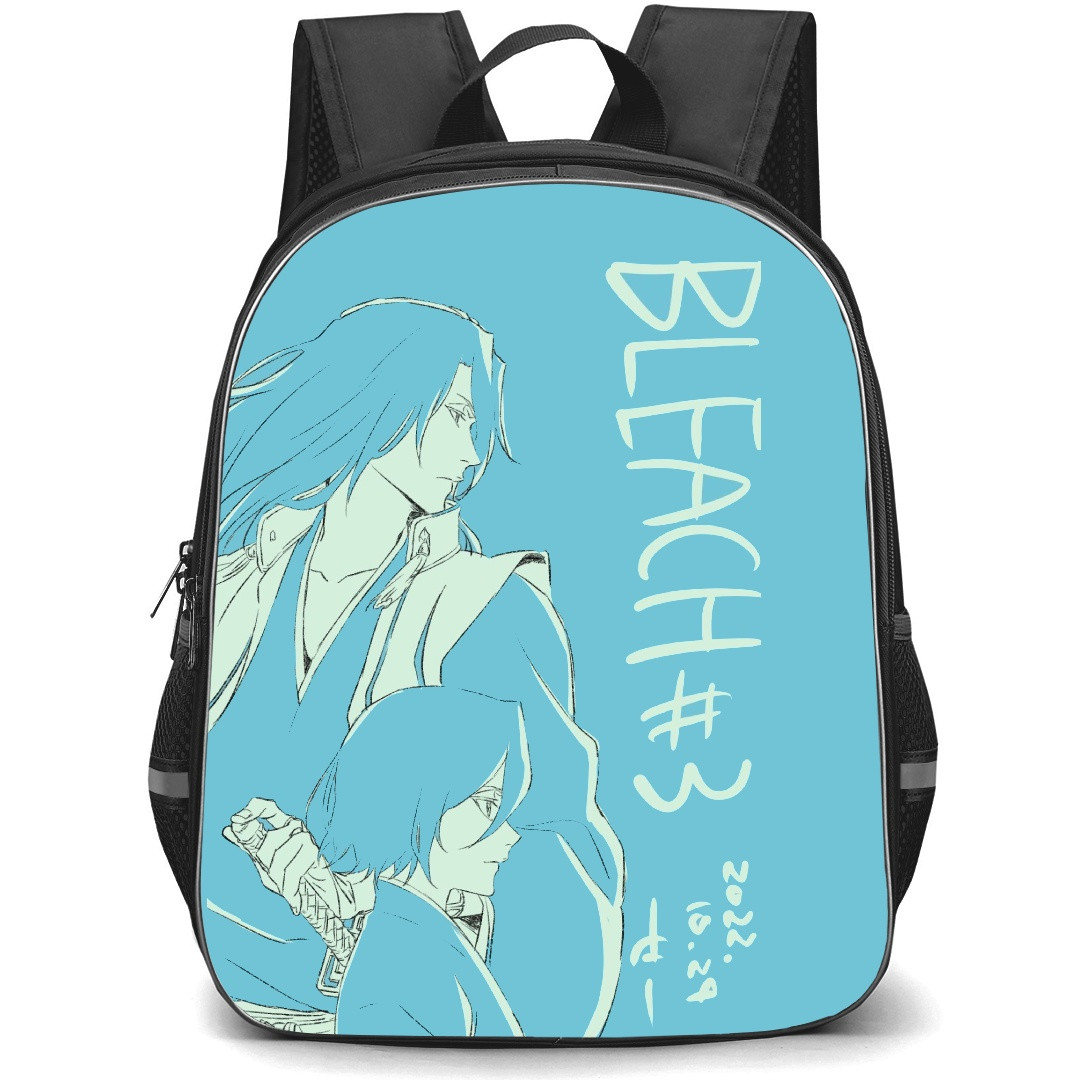 Bleach Backpack StudentPack - Rukia Kuchiki Byakuya Kuchiki On Blue Background Comic Art