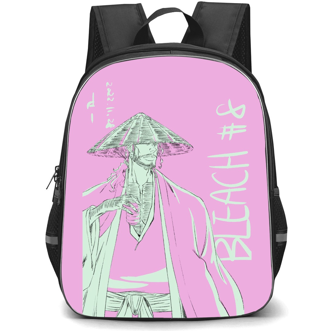 Bleach Shunsui Kyoraku Backpack StudentPack - Shunsui Kyoraku On Pink Background Comic Art