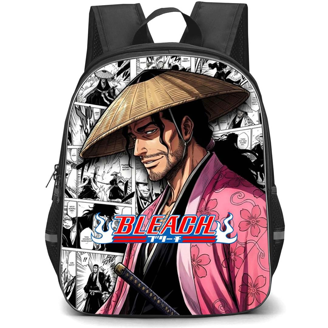 Bleach Shunsui Kyoraku Backpack School Bag StudentPack - Bleach Shunsui Kyoraku Pink Kimono Manga Poster