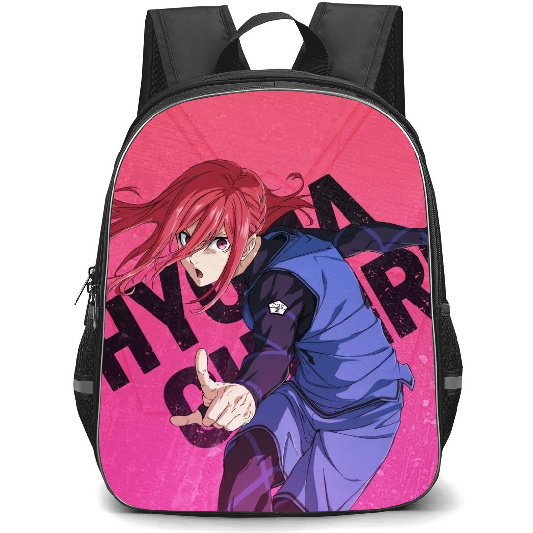 Blue Lock Hyoma Chigiri Backpack StudentPack - Hyoma Chigiri Portrait On Pink Background