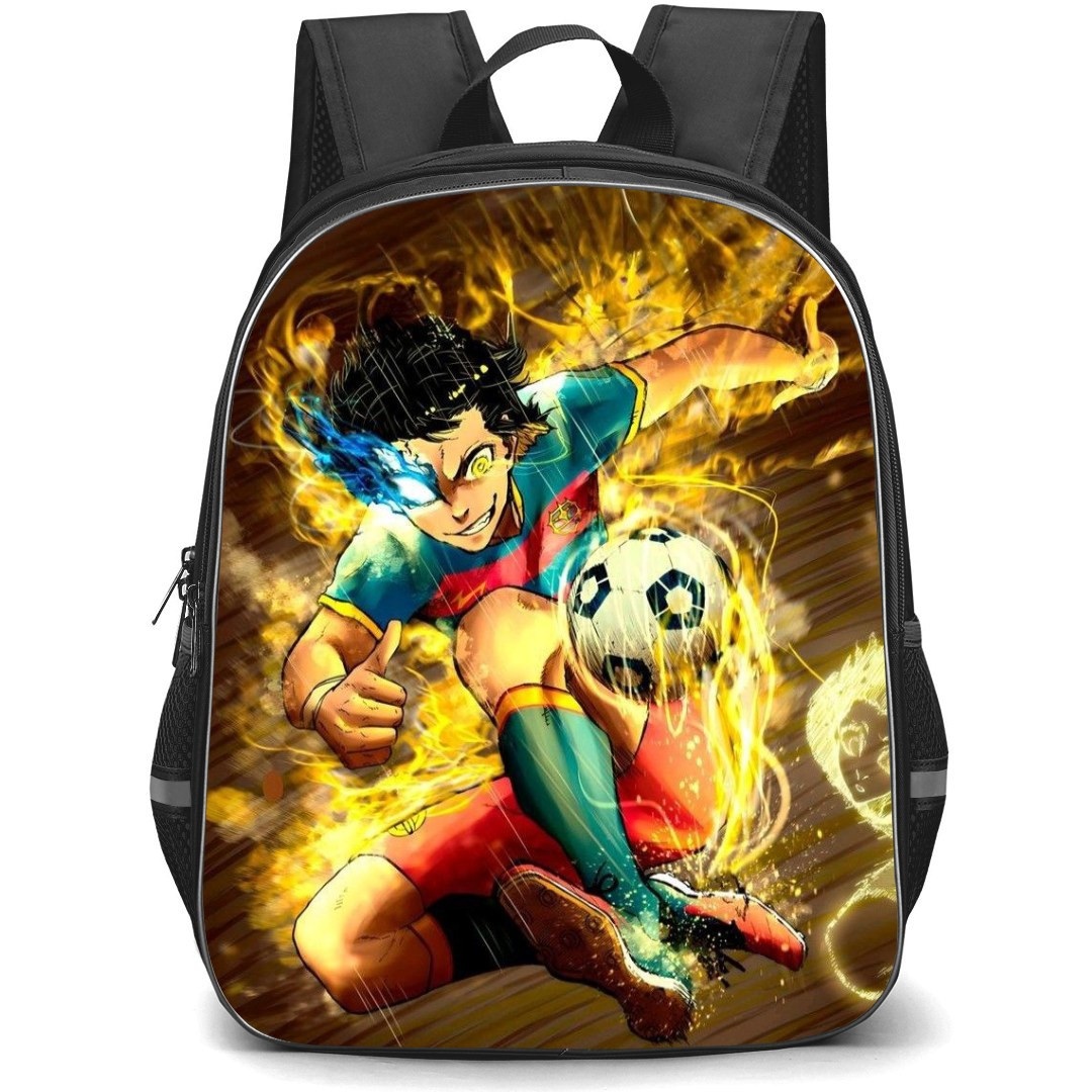 Blue Lock Meguru Bachira Backpack StudentPack - Meguru Bachira On Fire Poster