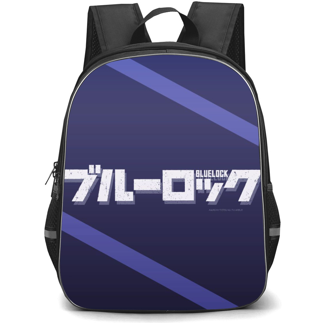 Blue Lock Backpack StudentPack - Blue Lock Logo On Purple And Blue Background